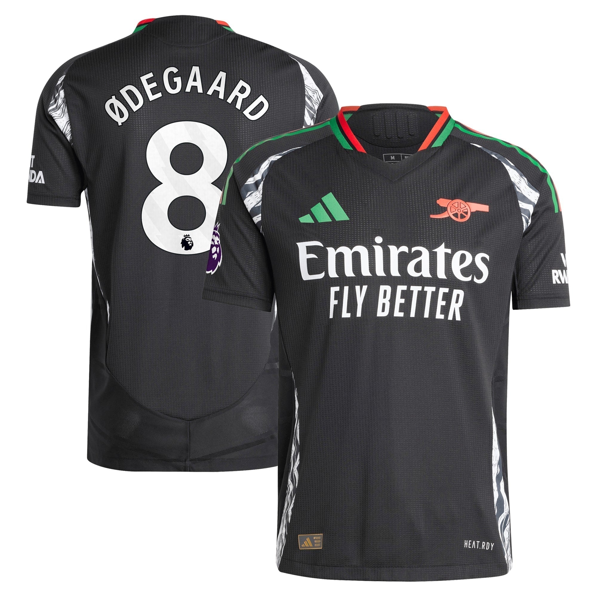 Martin Odegaard Arsenal adidas 2024/25 Away Player Authentic T-shirt - Black