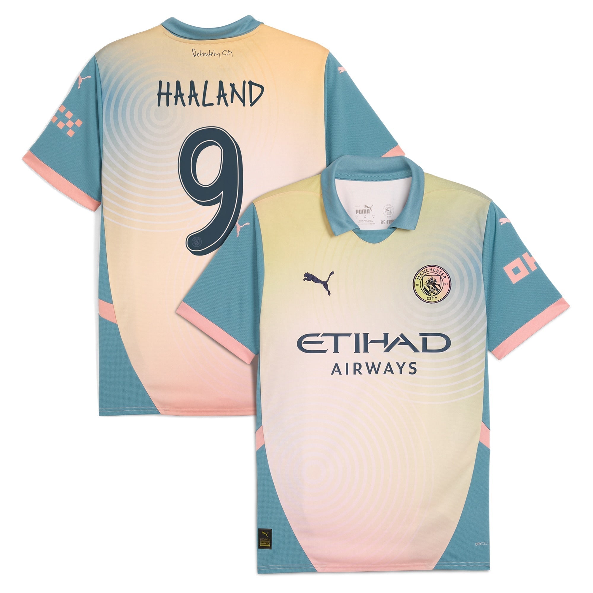 Erling Haaland Manchester City Puma 2024/25 Fourth Player Authentic T-shirt - Blue