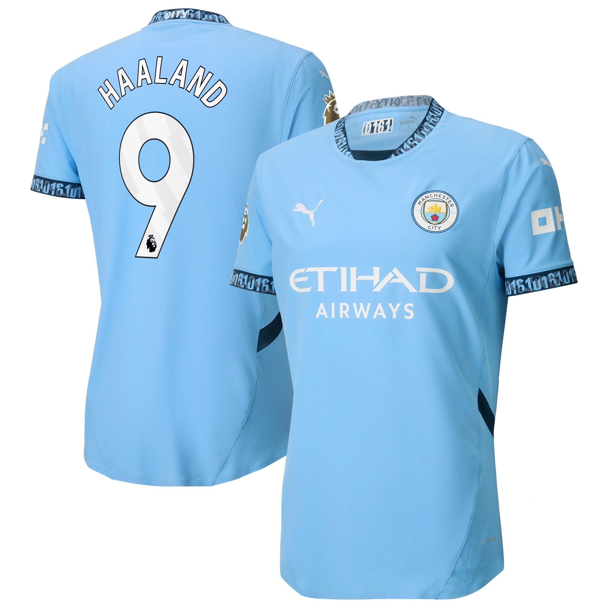Erling Haaland Manchester City Puma 2024/25 Home Player Authentic T-shirt - Light Blue