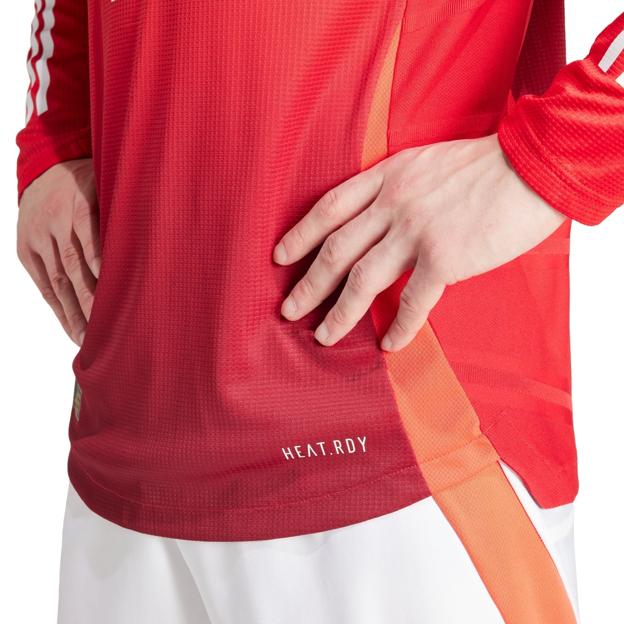 Manchester United adidas 2024/25 Home Long Sleeve Patch Authentic T-shirt - Red