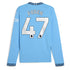 Phil Foden Manchester City Puma 2024/25 Home Long Sleeve Player Authentic T-shirt - Light Blue