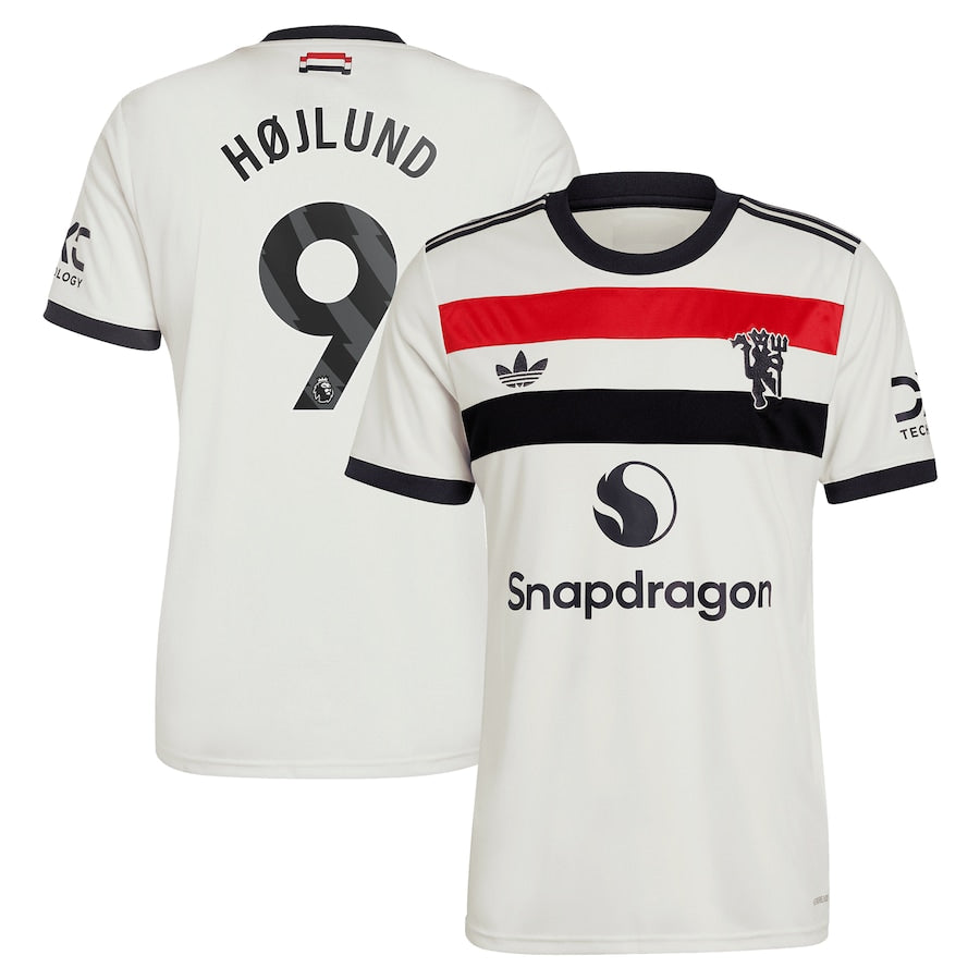 Rasmus Højlund Manchester United adidas Originals 2024/25 Third Authentic T-shirt - Cream