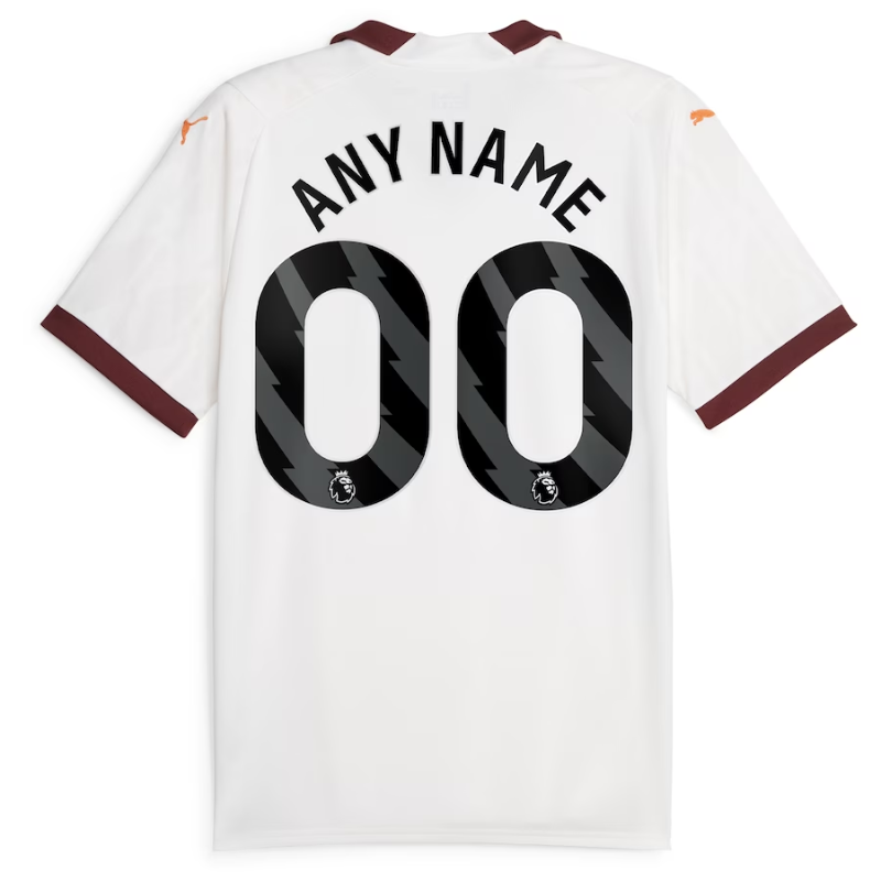 Manchester City Puma 2023/24 Away Custom Authentic T-shirt - White