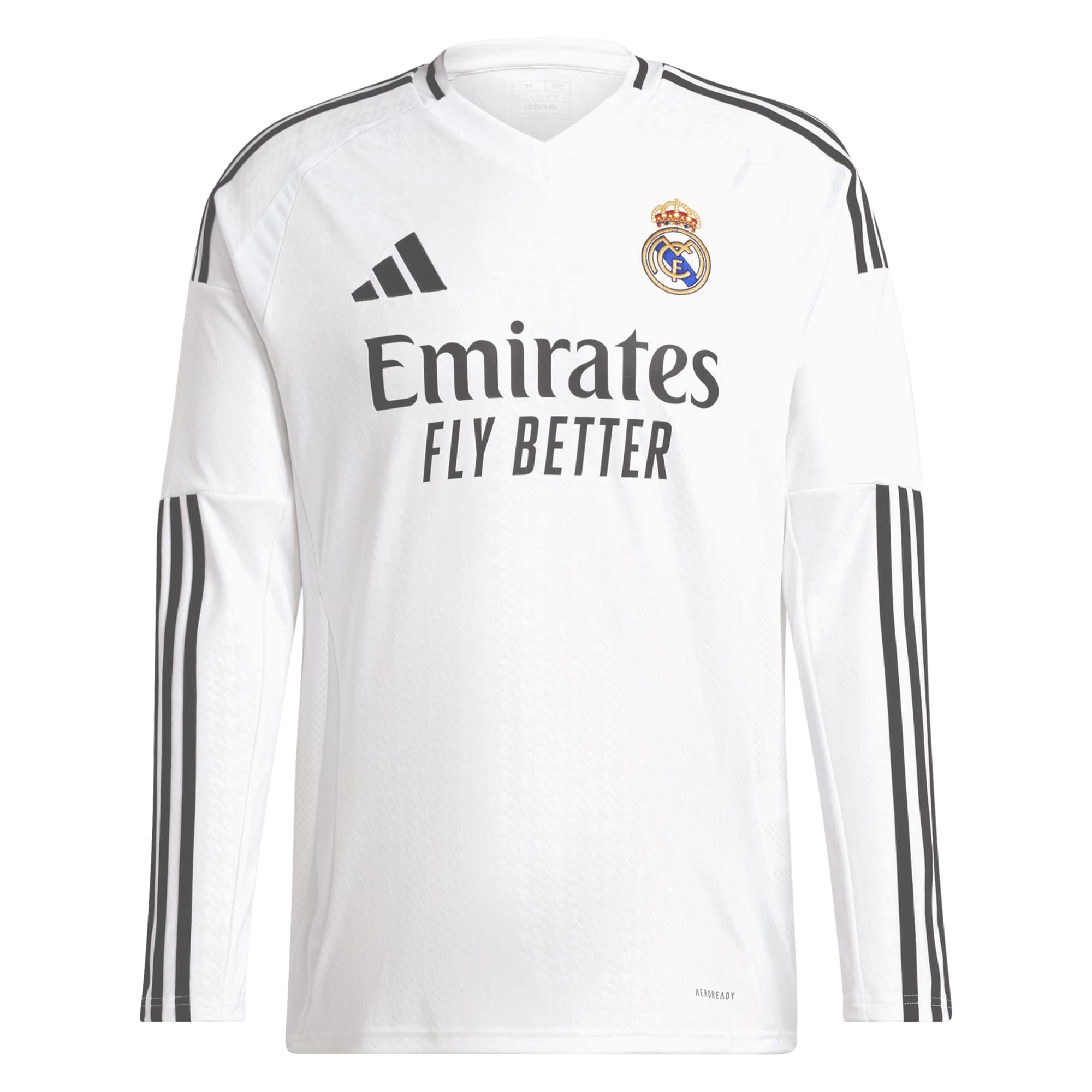 Real Madrid adidas 2024/25 Home Customized Long Sleeve Authentic T-shirt - White