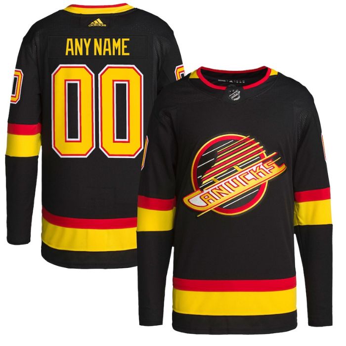 Vancouver Canucks Team Retro Primegreen Pro Personalized Jersey - Black - Jersey Teams World