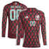 Mexico National Team adidas 2024 Home Custom Long Sleeve Authentic T-shirt - Burgundy