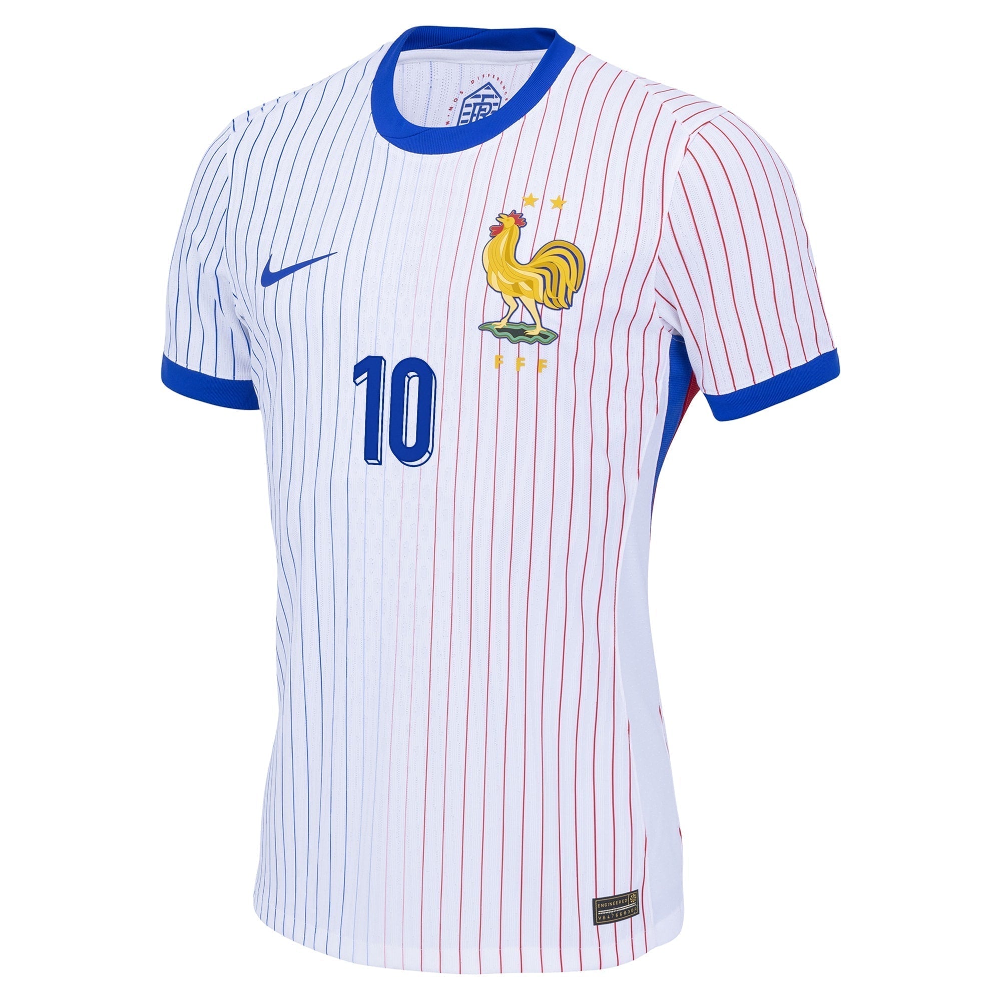 Kylian Mbappe France National Team Nike 2024 Away Authentic T-shirt - White